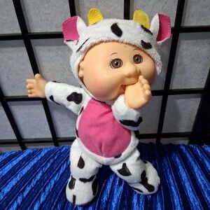 Cute Cow Outfit Baby Doll with Pink and Yellow Accents